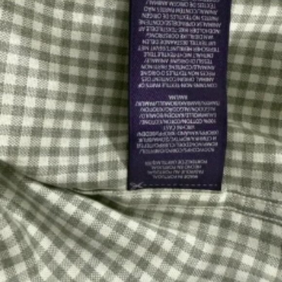 Ralph Lauren Purple Label Flannel Shirt size M color Plaid Gray / tan - Picture 5 of 8